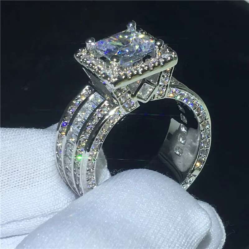 DHCollections Fashion Sales Double Layer Dia Sier Bride Engagement Ring Jewelry for Women