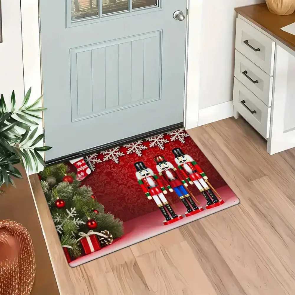 Light Luxury Christmas Nutcracker Floor Mat Entrance Welcome Doormat Bedside Balcony Corridor Christmas Decoration CarpetM251117