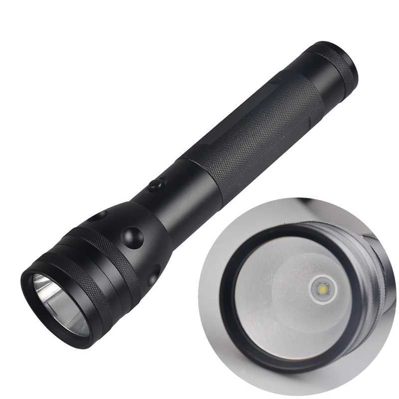 Powerful 10W LED Flashlight 3-Mode Hard Light Black Flashlight With Holster High Power LED Heavy-duty 2 Cell D Battery M251117
