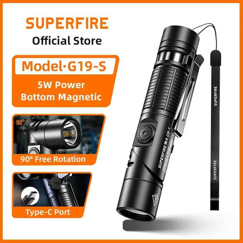SUPERFIRE G19-S LEDCOB Head Flashlight with Magnet Adjustable Base USB Rechargeable Headlamp Work light for Camping Fishing M251117