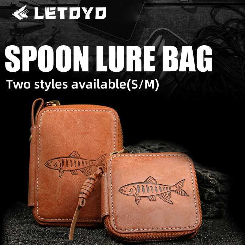LETOYO 7575cm/1175cm Spoon Lure Bag Portable Waterproof Fishing Lure Bag PU Small Spoon Bait Wallet fishing bagW251115