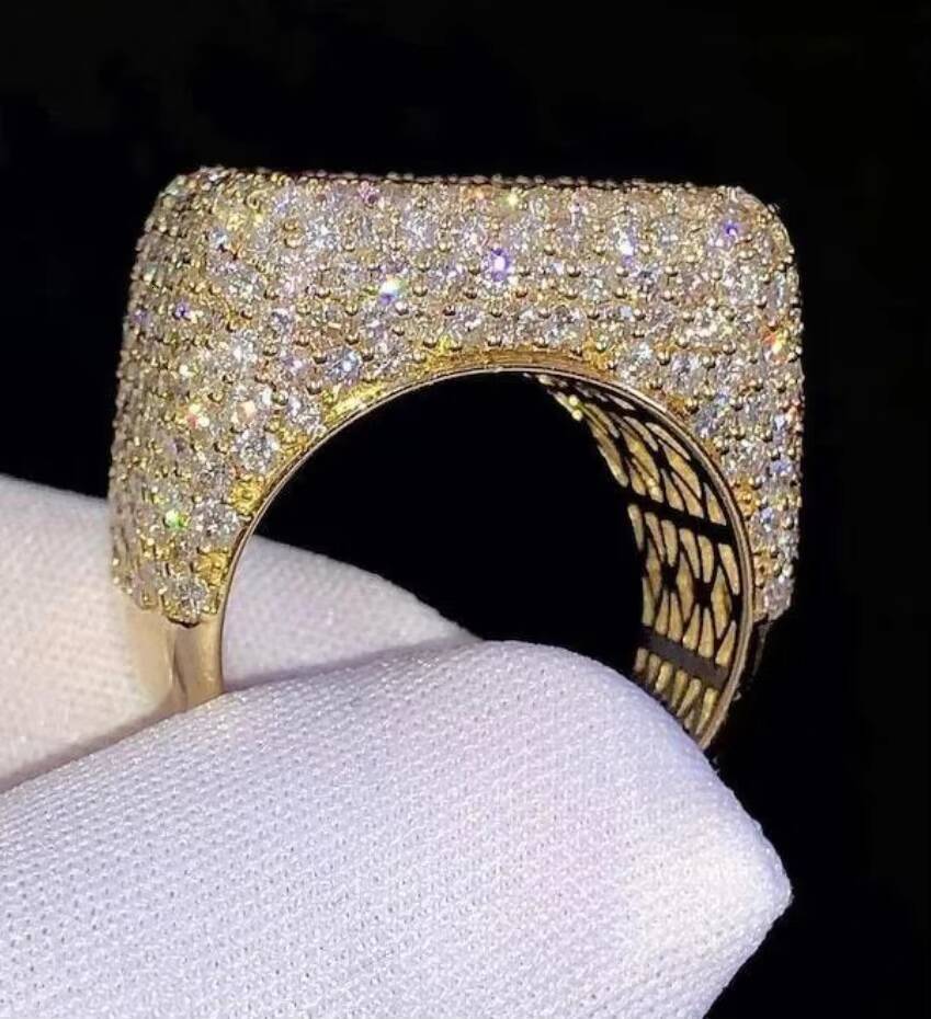 Luxury Hiphop Custom Moissanite Diamond S925 Sterling Silver Star Letter Ring