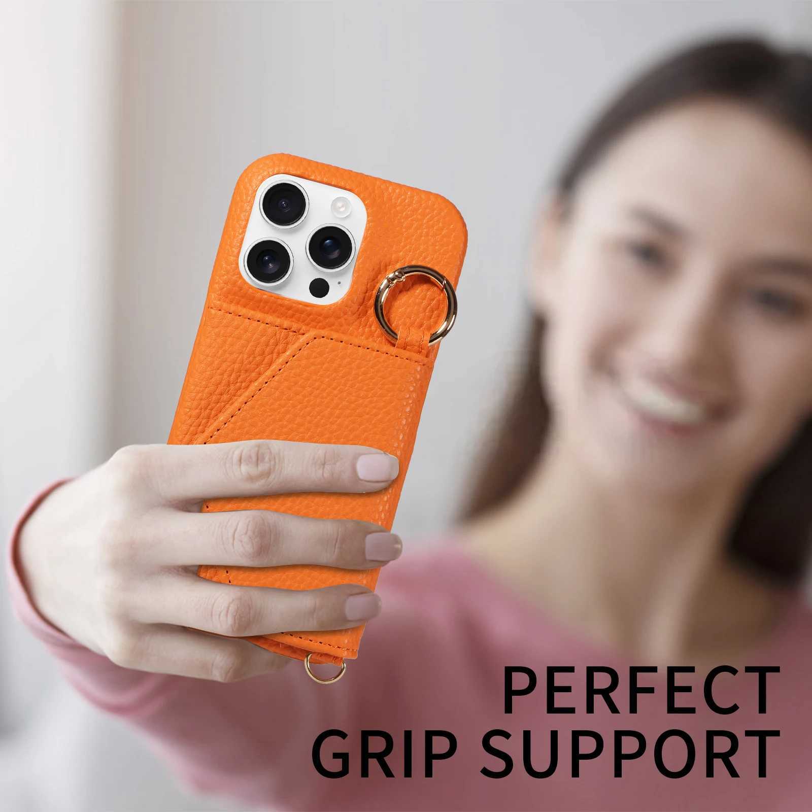 PU Leather Phone Case for IPhone17 17Air 17 Pro 17 Pro Max 16 15 14 13 Pro Crossbody Anti-demagnetization Anti-drop with Mirror J251202