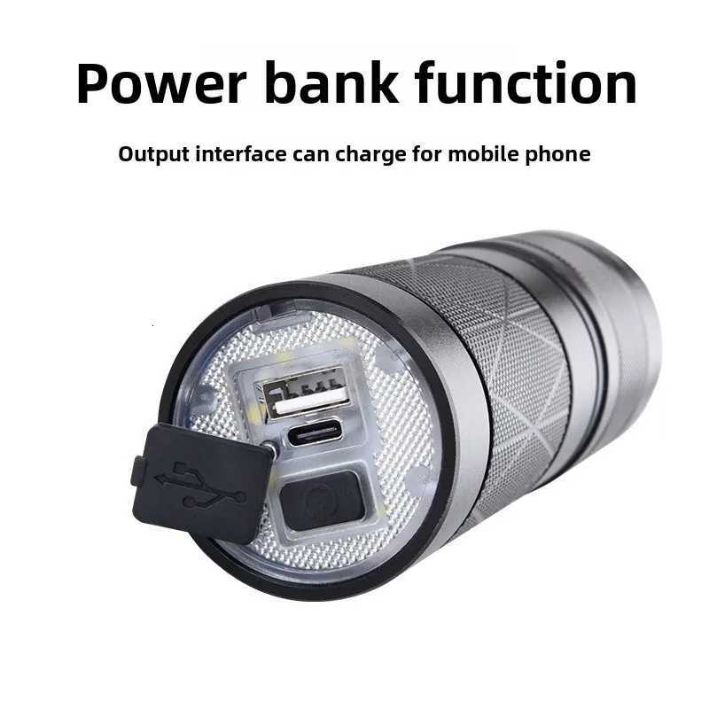 Aluminum Alloy Zoom Flashlight Ultra-Long Battery Life with LED on the Tail High Battery Life Portable Suitable for Outdoor M251117