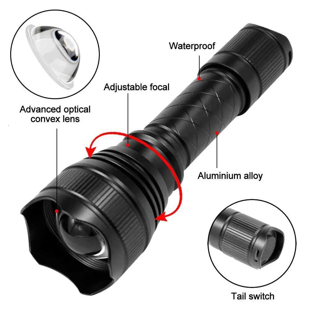 850nm/940nm Infrared Flashlight Adjustable Focus Zoomable IR Hunting Torch Infrared Radiation Weapon Light Night Vision Devices M251117