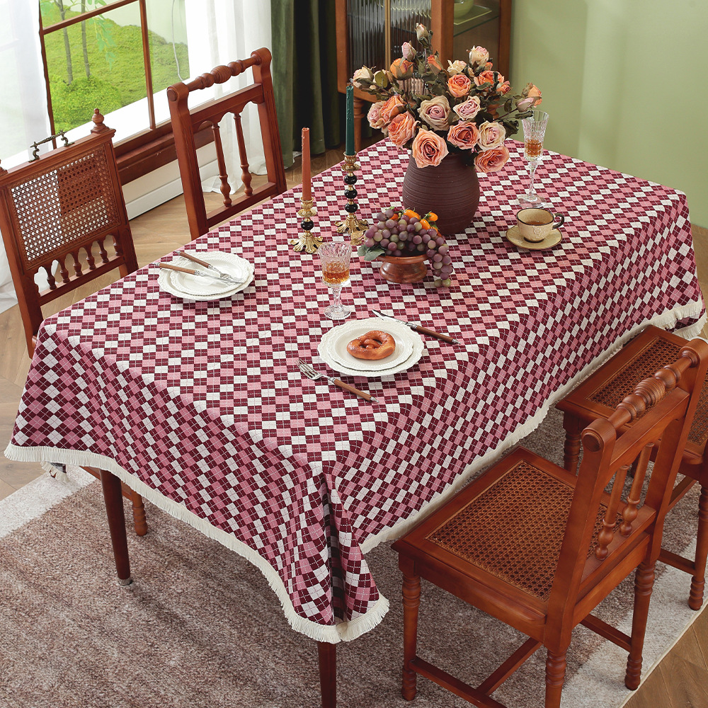 w634 Retro fabric tablecloth pastoral style thickened tablecloth