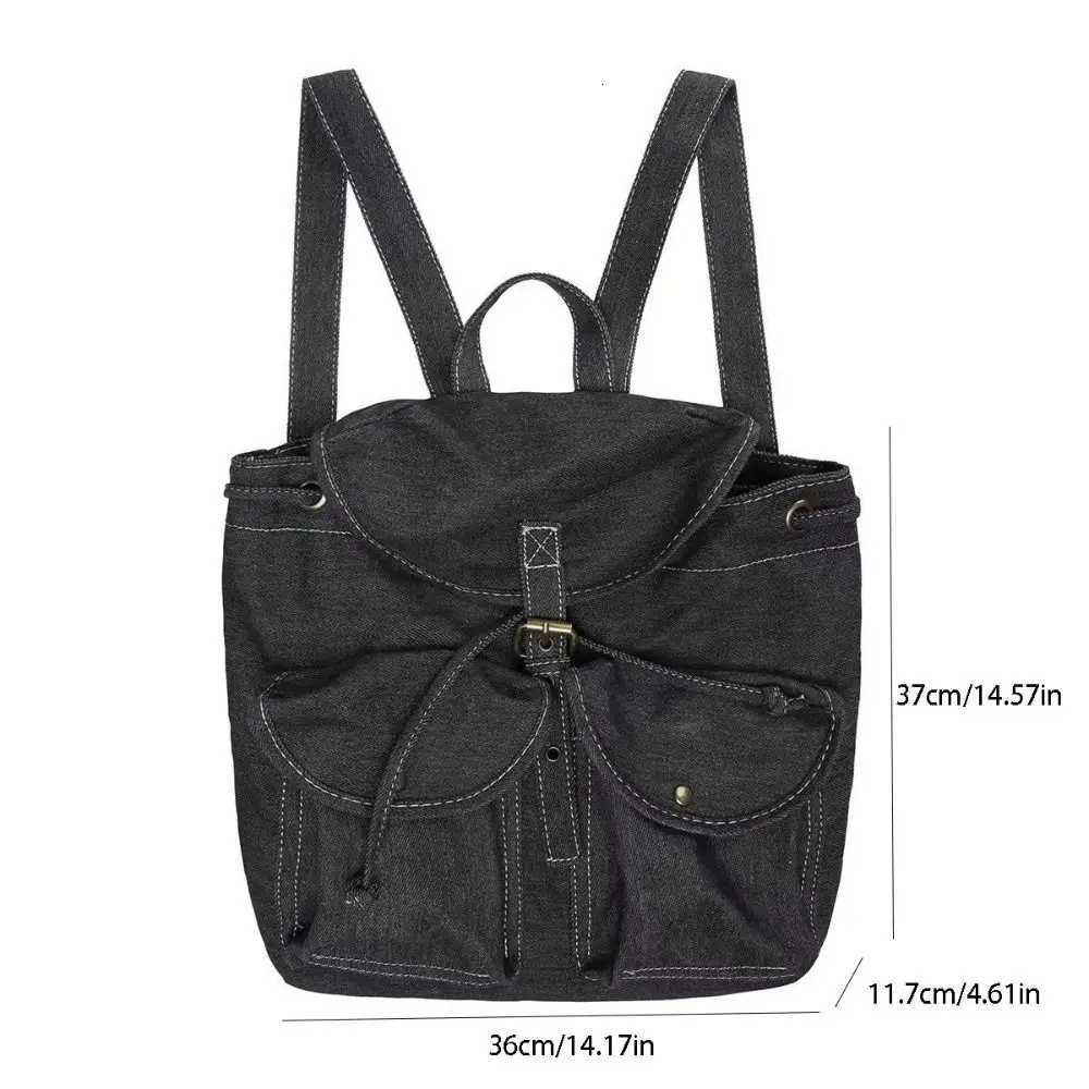 Casual Large Capacity Denim Backpack Vintage Fashion Shoulder Bag Canvas Versatile Unisex Backpack SchoolW251117