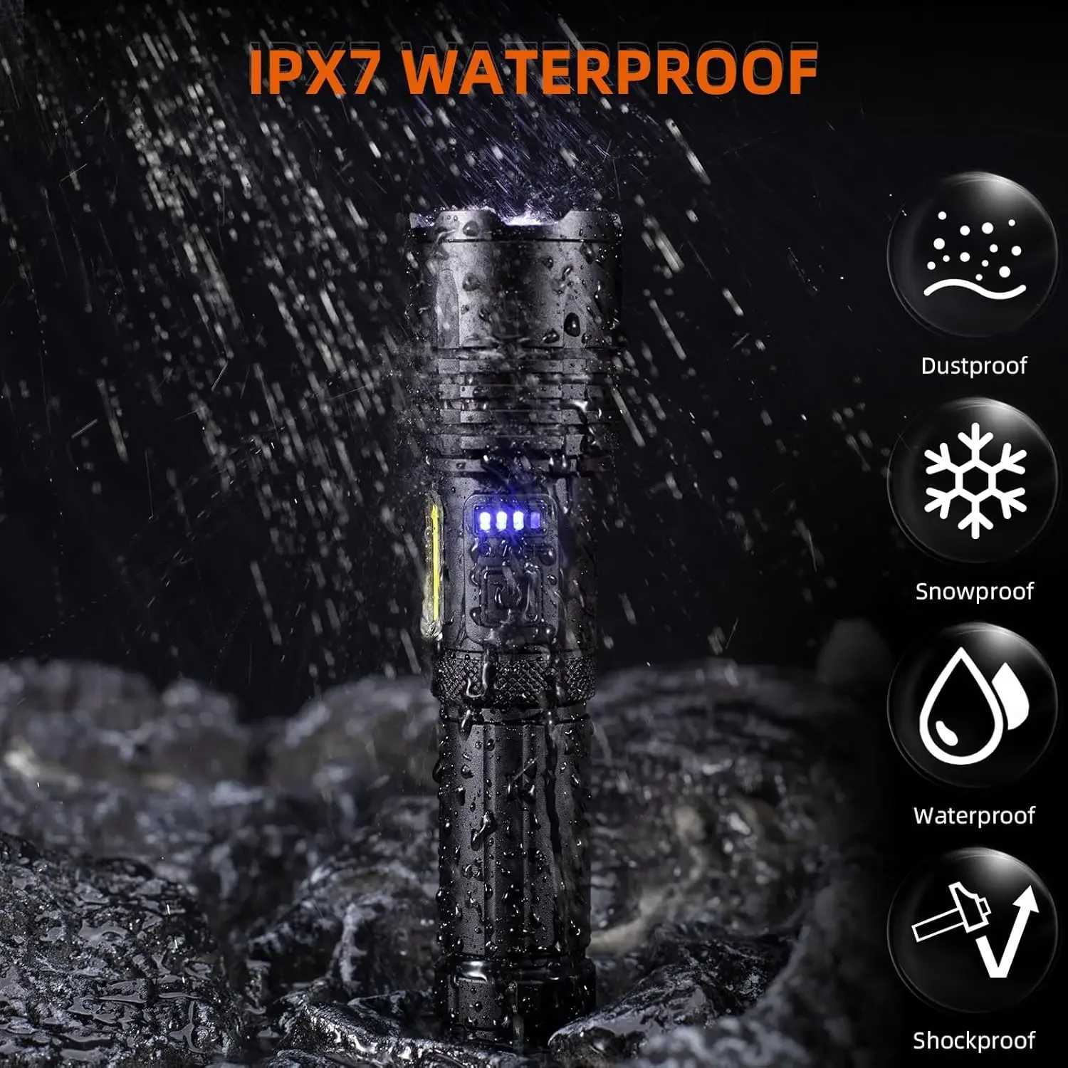 High Power Rechargeable Flashlight Ultra Powerful Led Torch Light Built-in Battery Tactical Flashlight For Outdoor Camping M251117