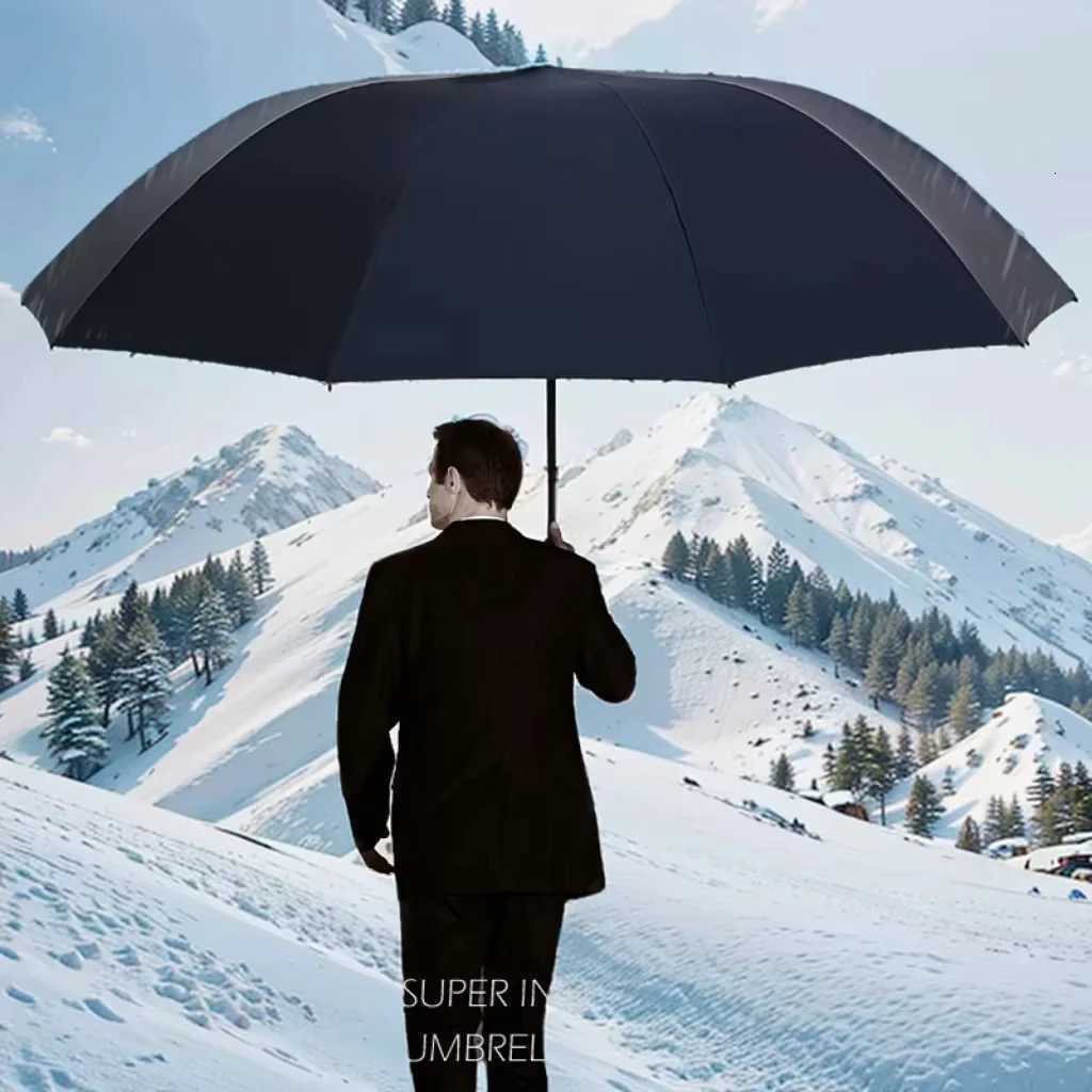 130CM New Super Large Folding Umbrella Rain Women Windproof Sunny And Rainy Paraguas Male Double Whole Family Umbrellas C251117