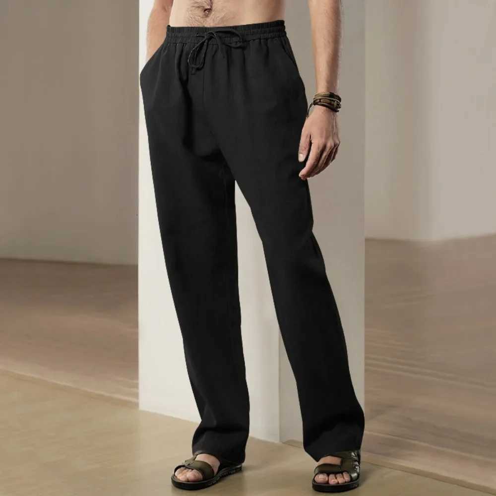Mens Cotton and Linen Pants Hawaii Vacation Pants Beach Pants Breathable Trousers Streetwear Men Casual Versatile Clothing M251117