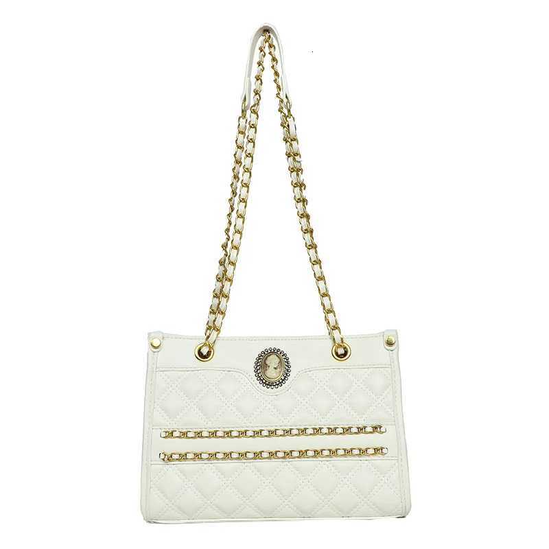 Quilted Chain Work Tote Women Structured Shoulder Bag Caviar Grain Texture Compact Commuter Gym to Office SystemW251117