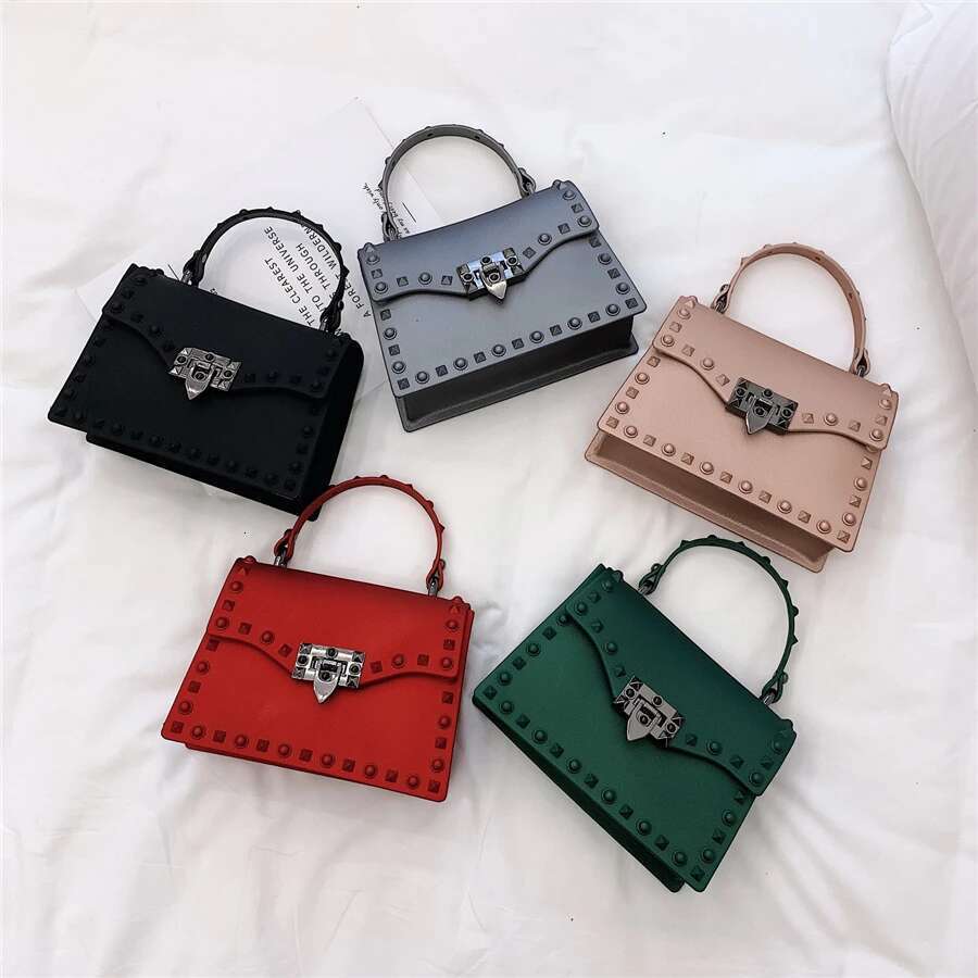 High Quality PVC Handbags Fashion Ladies Shoulder Bag Designer Crossbody For Women Small Rivet Messenger Bags