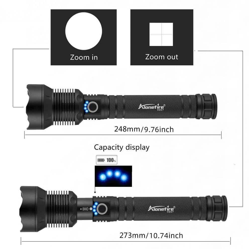 4000Lumen Zoom XHP70 LED High power Flashlight USB Rechargeable Outdoor Torch Hunting Camping Fishing High Power Lighting Lamp M251117