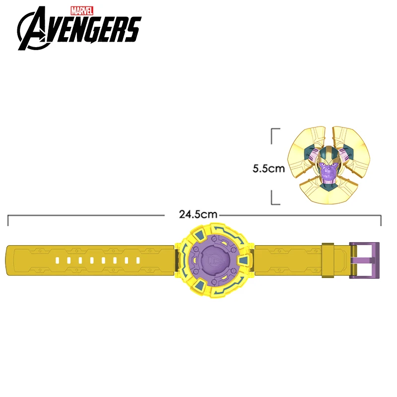 New Marvel Avengers Thanos Style 2pcs Fidget Spinner Wristband Three Kinds Of Glare Movie Peripheral Toy Set Boy Birthday Gifts