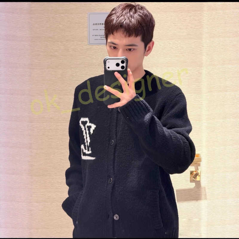 Designer Men's Sweaters High Version Trendy Brand Intarsia Color-Block Crew Neck Sweater Wool Sweater Warm Wool Sweater Unisex