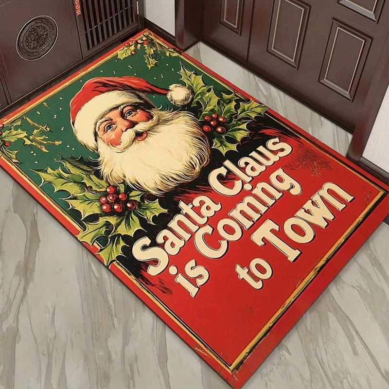 Santa Claus Christmas Rug for Festive Holiday Decor Seasonal Area Rugs Winter Wonderland Home Accents Skid resistant carpetM251117