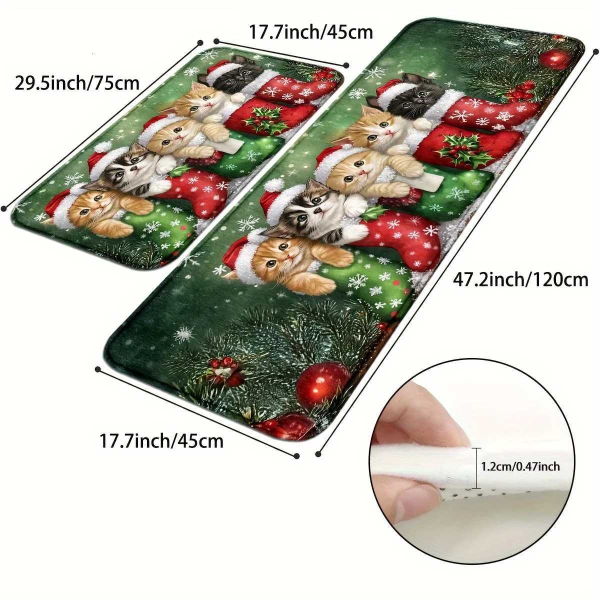 VIKAMA Christmas Carpet Cute 5 Kittens Floor Mat Door Mat Soft Welcome Carpet Living Room Carpet Rug For Bedroom Home DecorationM251117