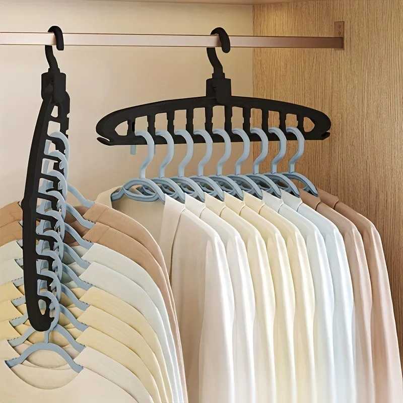 Folding Multi-Hole Clothes Hanger Non-slip Storage Rack Space Saving Clothes Rack Organizers For Wardrobe Jeans Trousers Scarf C251117