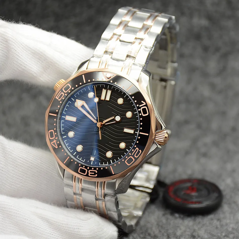 Menwatch 41MM Automatic Mechanical Outdoor Mens Watches Watch Black Dial With Stainless Steel Bracelet Rotatable Bezel Transparent Case Back