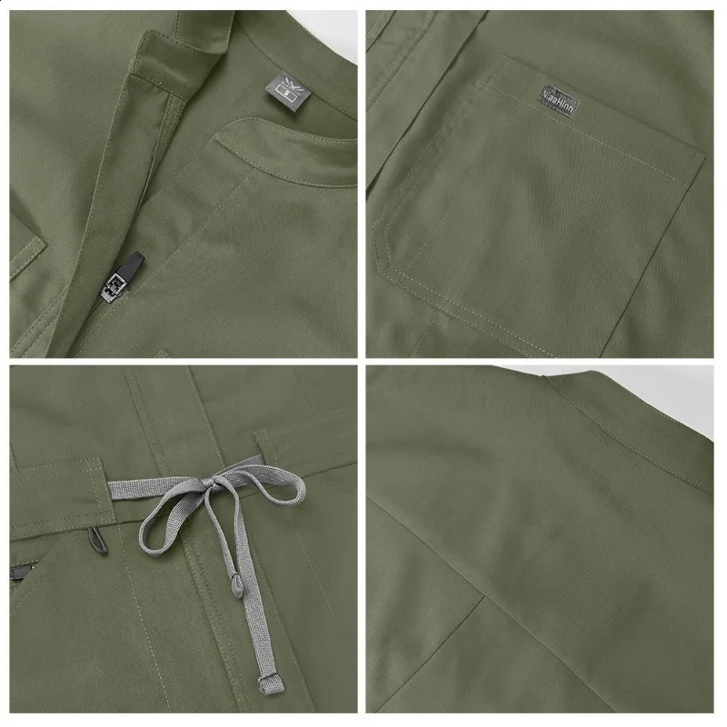 Jumpsuits Scrubs Uniform Short Sleeve Nursing Workwear Nursing Uniforms Women Men Pet Doctor Scrub Workwear 250415