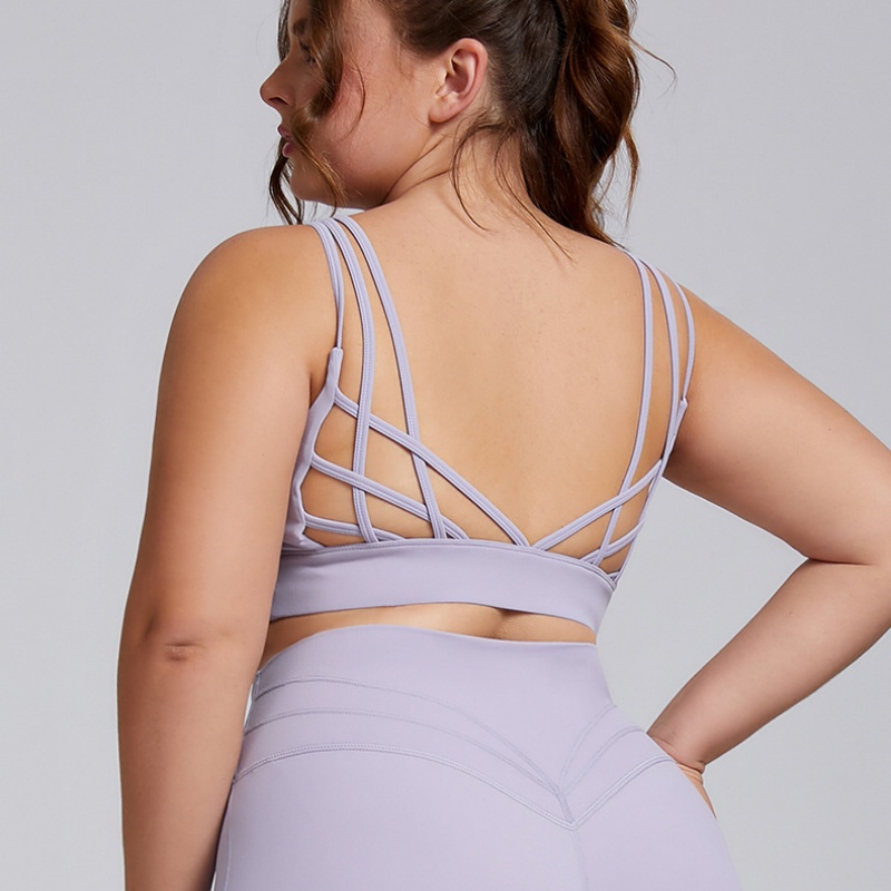 New Large Size Bras Sports Underwear Female Sexy Beautiful Back Naked Feeling Night Run Shockproof Yoga Bra