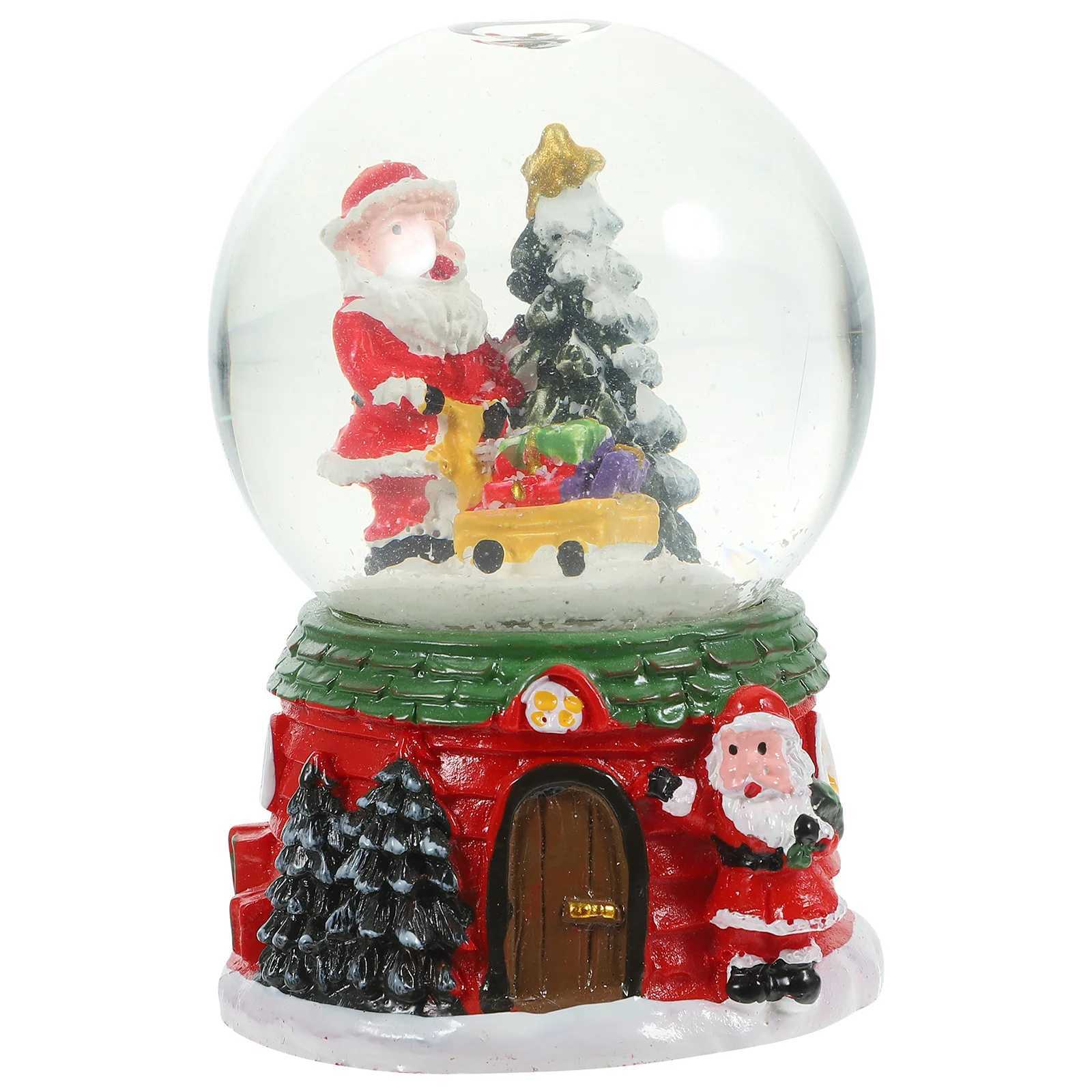 Resin Christmas Snow Crystal Ball Hanging Ornament Desktop Decoration Cartoon Home Office Crystal Ball Decor Cartoon Decor J251117