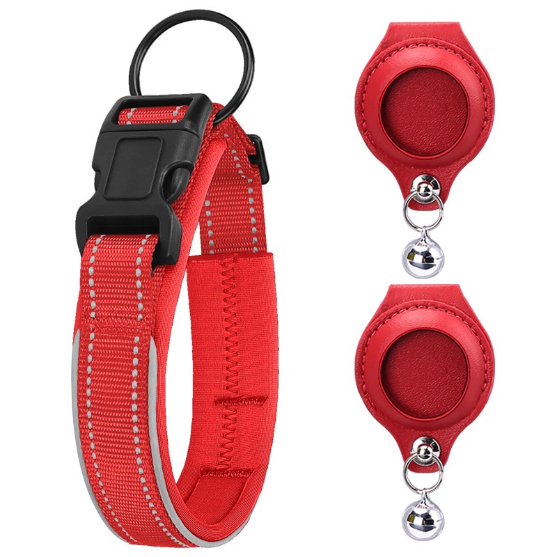 Factory Custom & Free Design Nylon/polyester Pet Collar | Anti-Lost Adjustable Dog Cat Collar with Air Tag Holder & GPS Compatible | Comfortable Safet