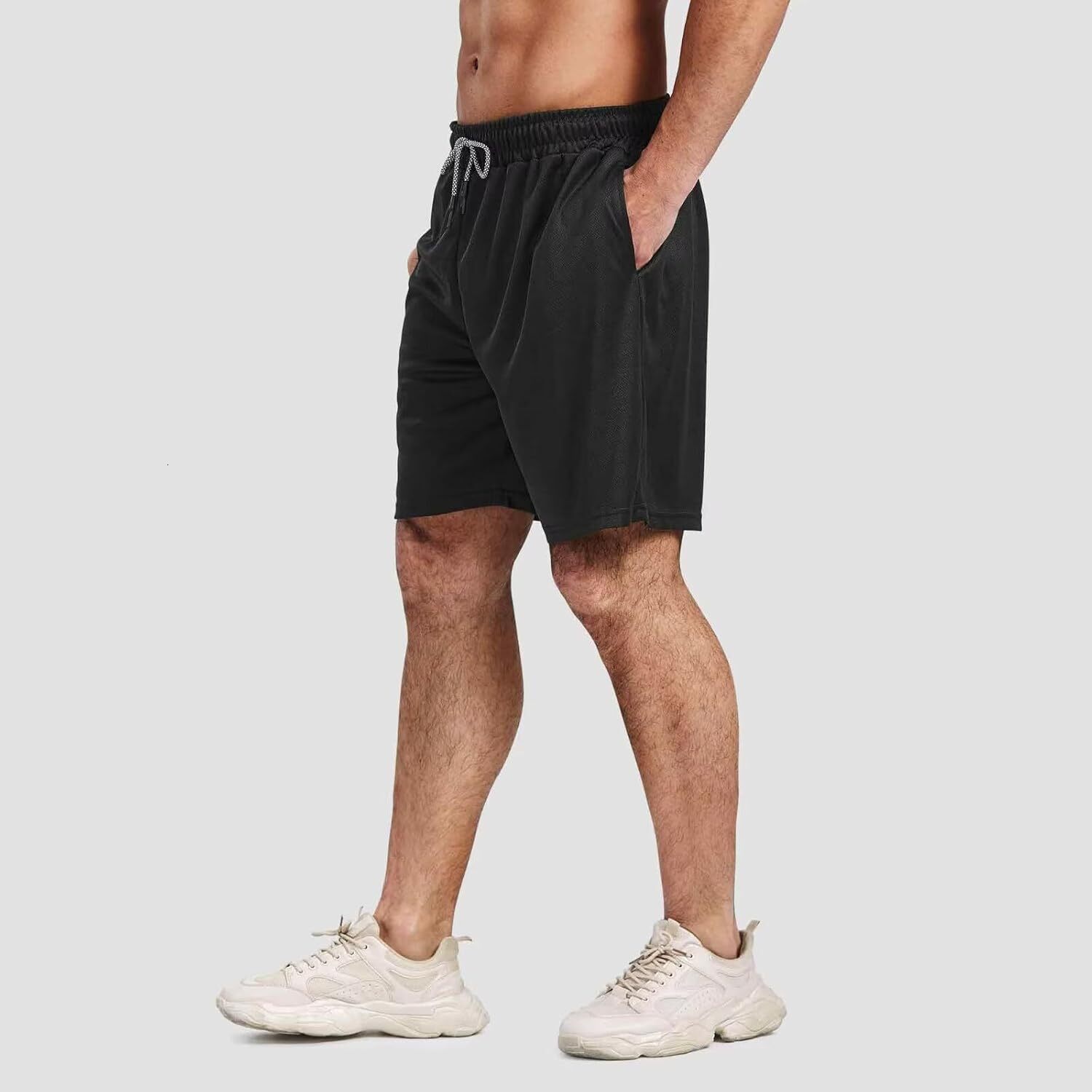5 Pack Gym 7 inch, Mens Athletic Running Dry Fit & Mesh Active Workout Shorts for Men with Pockets