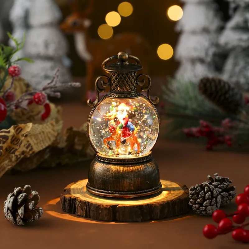 2025 Santa Claus with Music Floating Snow Ornaments Christmas Tree Luminous Bedside Lamp Snowman Night Light New Year Gifts J251117