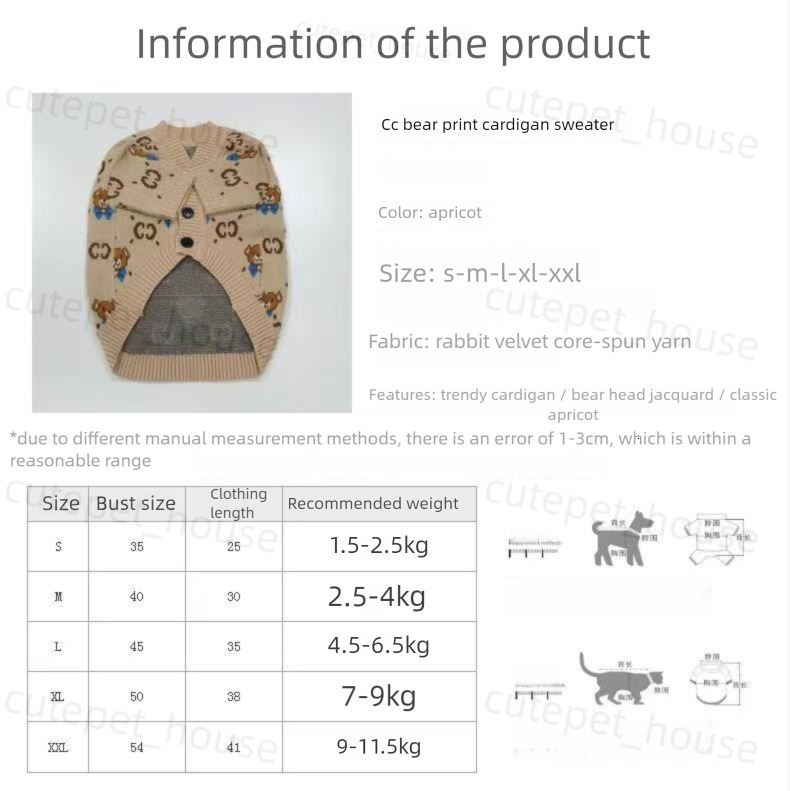 Pet Spot Wholesale Dog Teddy Pomeranian Schnauzer Cat Sterilization Clothes Winter Cute Sweater 2