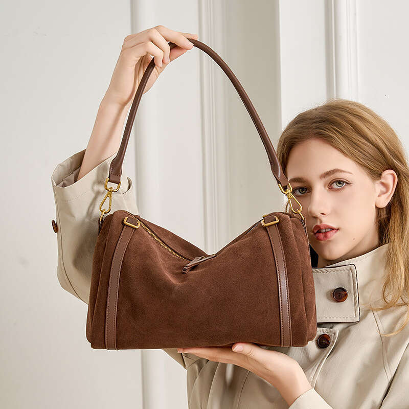 Luxury Bag Designer Boston Pillow For Women Leather Top Layer Cowhide Commuter Crossbody Fashion Simple Large Capacity Shoulder Bag