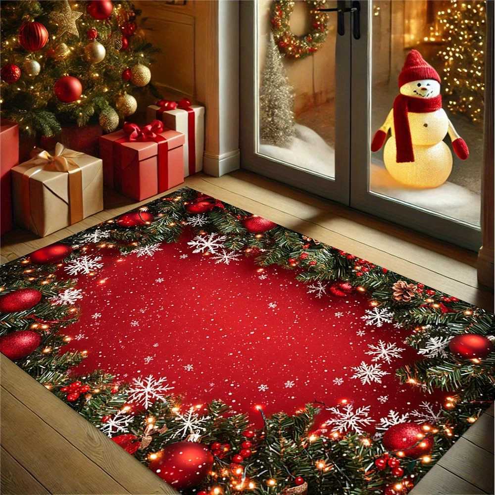 1pc Santa Claus Christmas Floor Mat Holiday indoor and outdoor rear front door welcome mat winter door matM251117