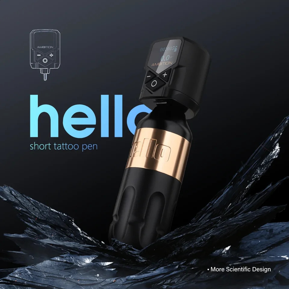 Ambition Tattoo Machine Rotary Pen Kit 2400mAh Wireless Kuark Power Supply Permanent Makeup Eyebrow Lip Tattoo Beginner Artister 250409