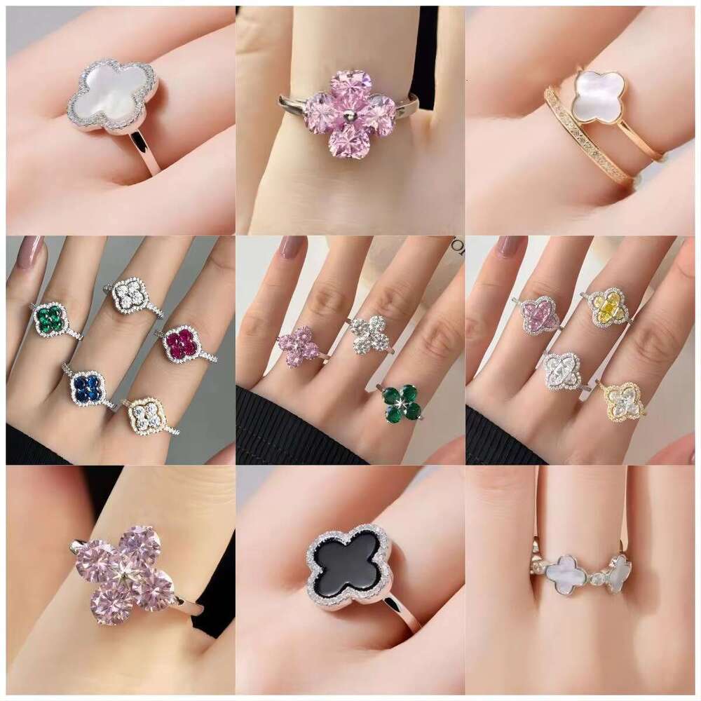 VANA High Quality 4 Leaf Necklace Sterg Clover Sier Ring Brands Jewelry Set