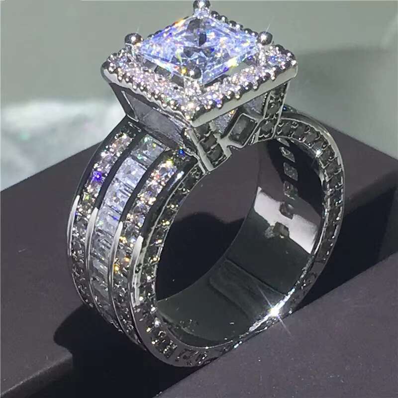 DHCollections Fashion Sales Double Layer Dia Sier Bride Engagement Ring Jewelry for Women