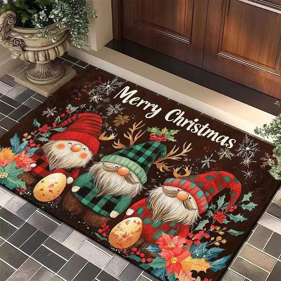 VIKAMA Christmas Cartoon Printed Carpet Home Decor Dirt-Resistant Easy To Clean Entrance Hall Hallway Bathroom Non-Slip MatM251117