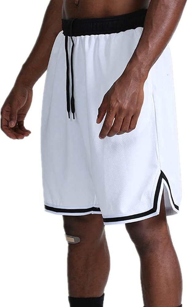 Men's basketball with zippered pockets, sports shorts