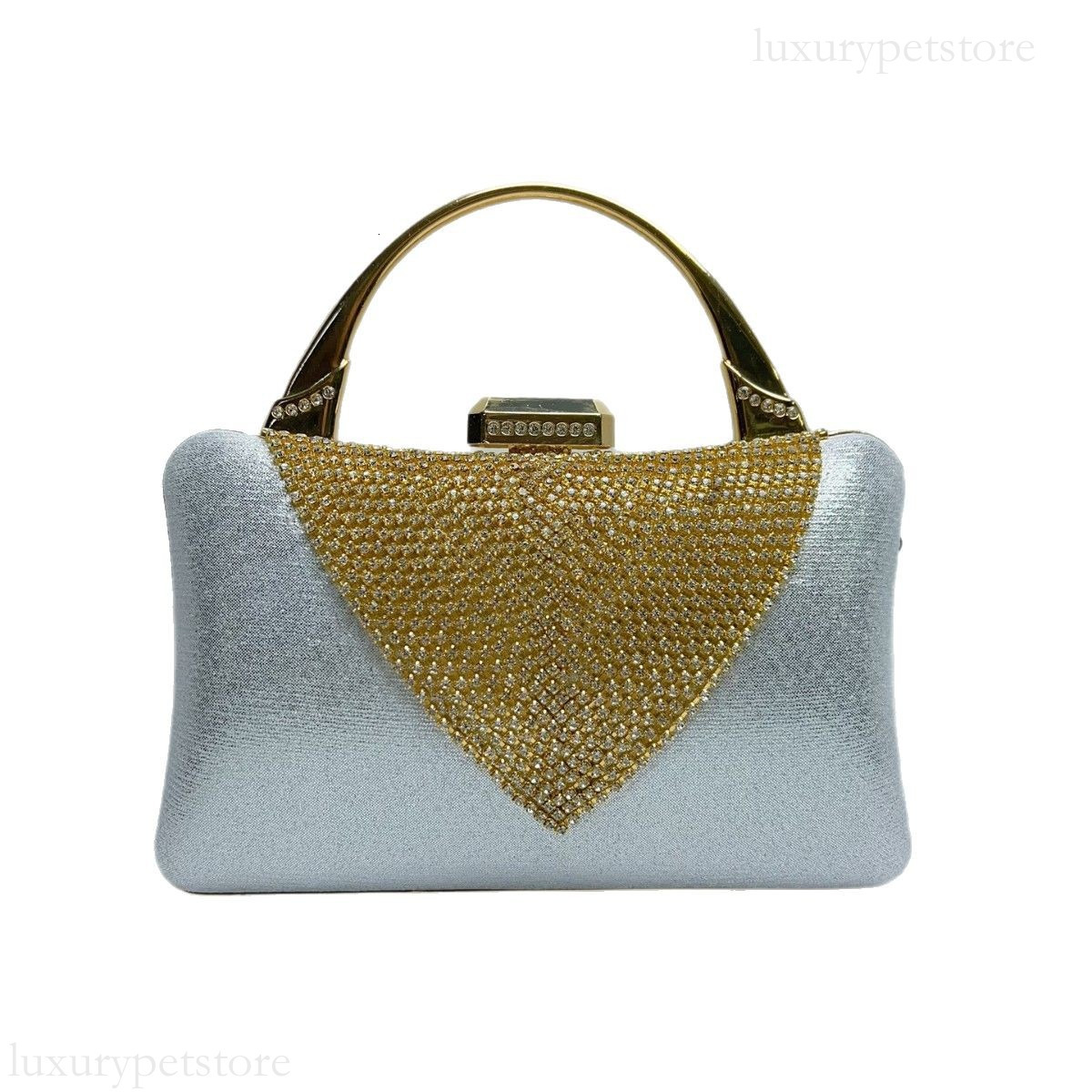 2025 New Top Designer Noble Dia Stone V-shaped Women's Wallet Dress Cross Shoulder Handheld Socialite Banquet Bag