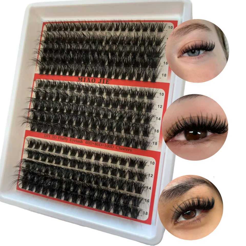 MIAOJIE 15Rows DIY 5D Fluffy Lash Clusters 60D/80D/100D Thick Eyelash Clusters Wispy Individual Lashes 10-20mm Cluster Eyelash ET251117