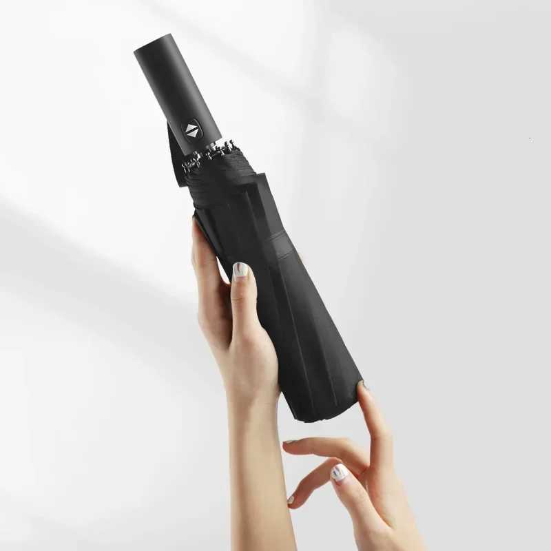 12 Ribs Strom Reinforced Automatic Large Folding Umbrella Waterproof Windproof Strong Sunny and Rainy Big Umbrellas for Men C251117