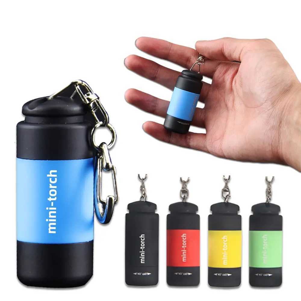 LED Micro Pocket Flashlight Portable USB Rechargeable Keychain Flashlight Waterproof Home Outdoor Hiking Camping Flashlight M251117