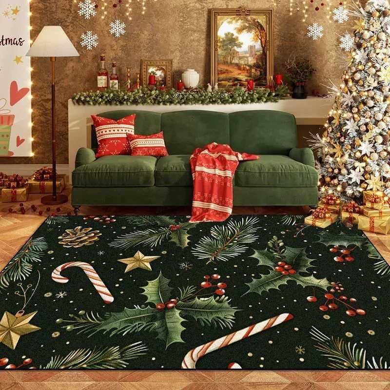 Christmas Dark Green Room Carpet Living Room Home Decoration Rug Bedroom Parlor Mat for ChildrenM251117