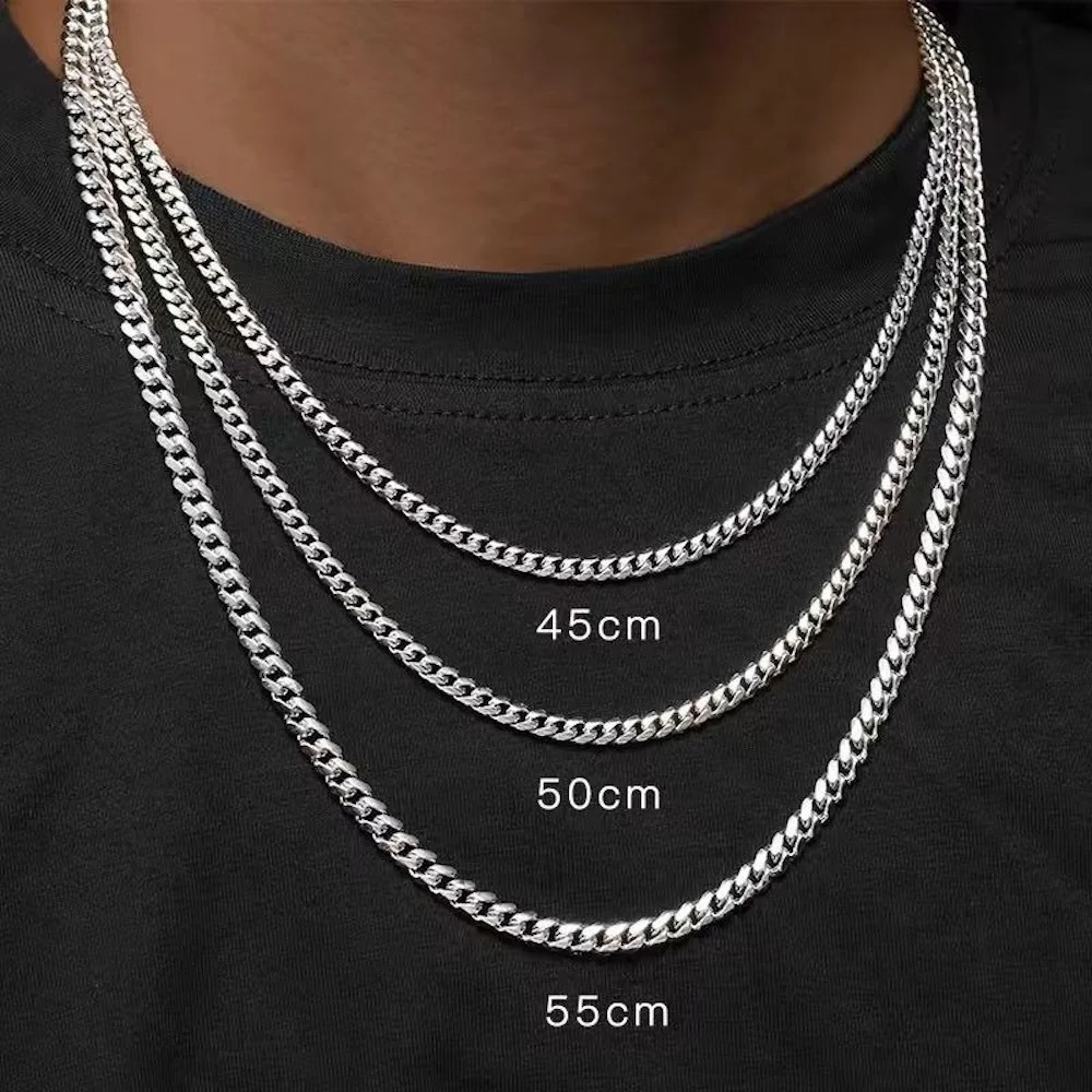 Basic Punk Stainless Steel 357mm Curb Cuban Necklaces For Men Women Black Gold Color Link Chain Chokers Solid Metal Jewelry y250114