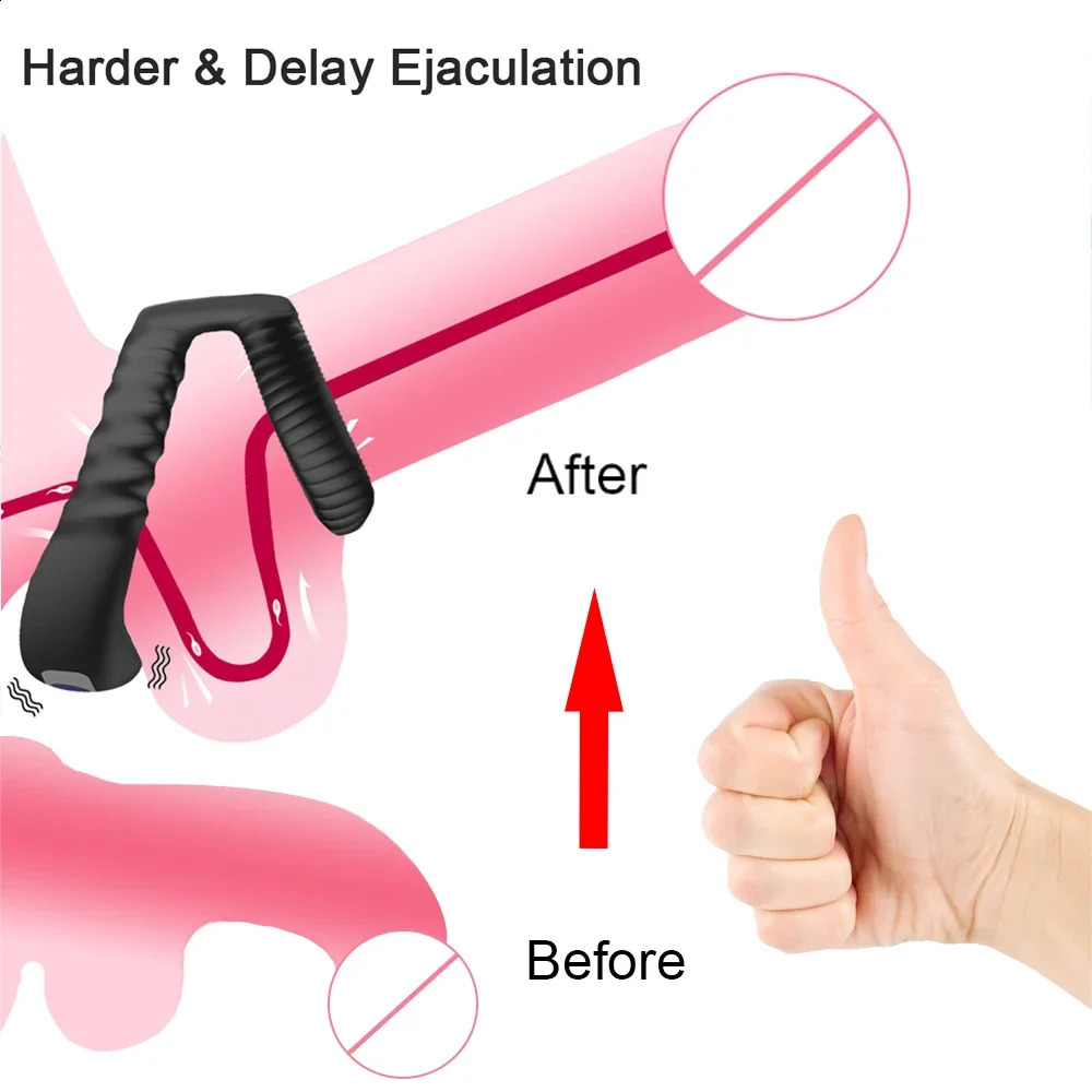 Vibrator rooster ring penis delayed ejaculation male sex toy 250417