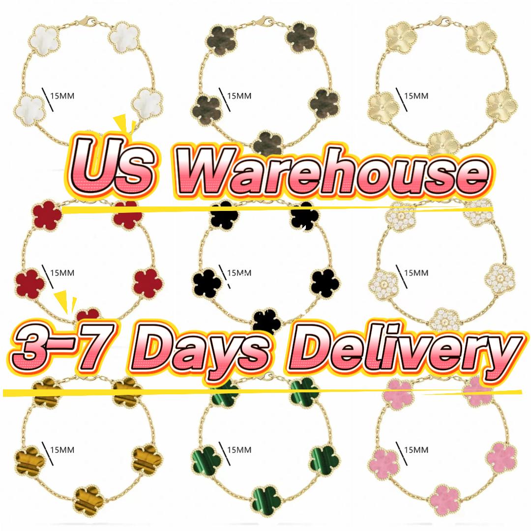 7 days delivery clover bracelet designer jewelry women luxury bracelet US warehouse 15mm flower bracelet good luck bangle onyx tennis bracelet bangle bracelet gift