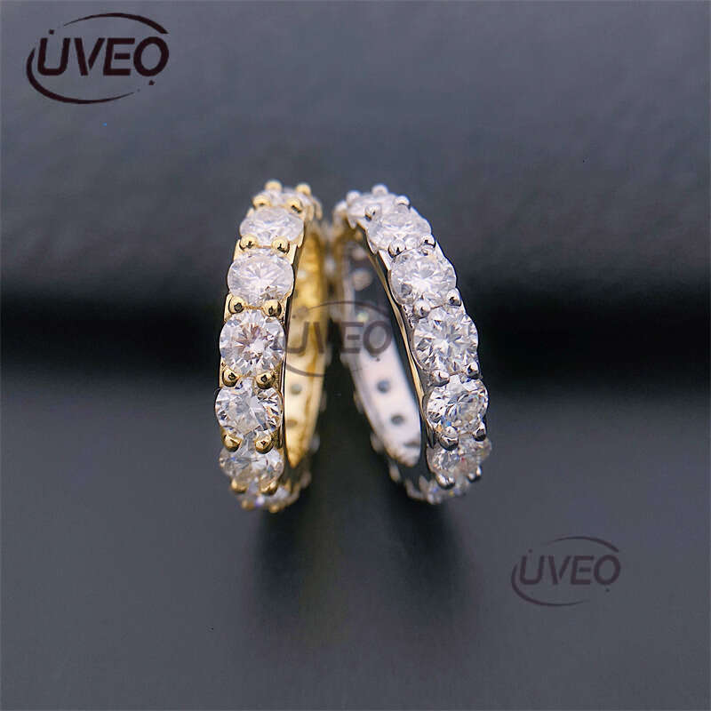 Jewelry 925 VVS Moissanite Ring Iced Out Gold Moissanite Diamond Hiphop Pass Dias Tester Mens Couple Sterling Silver