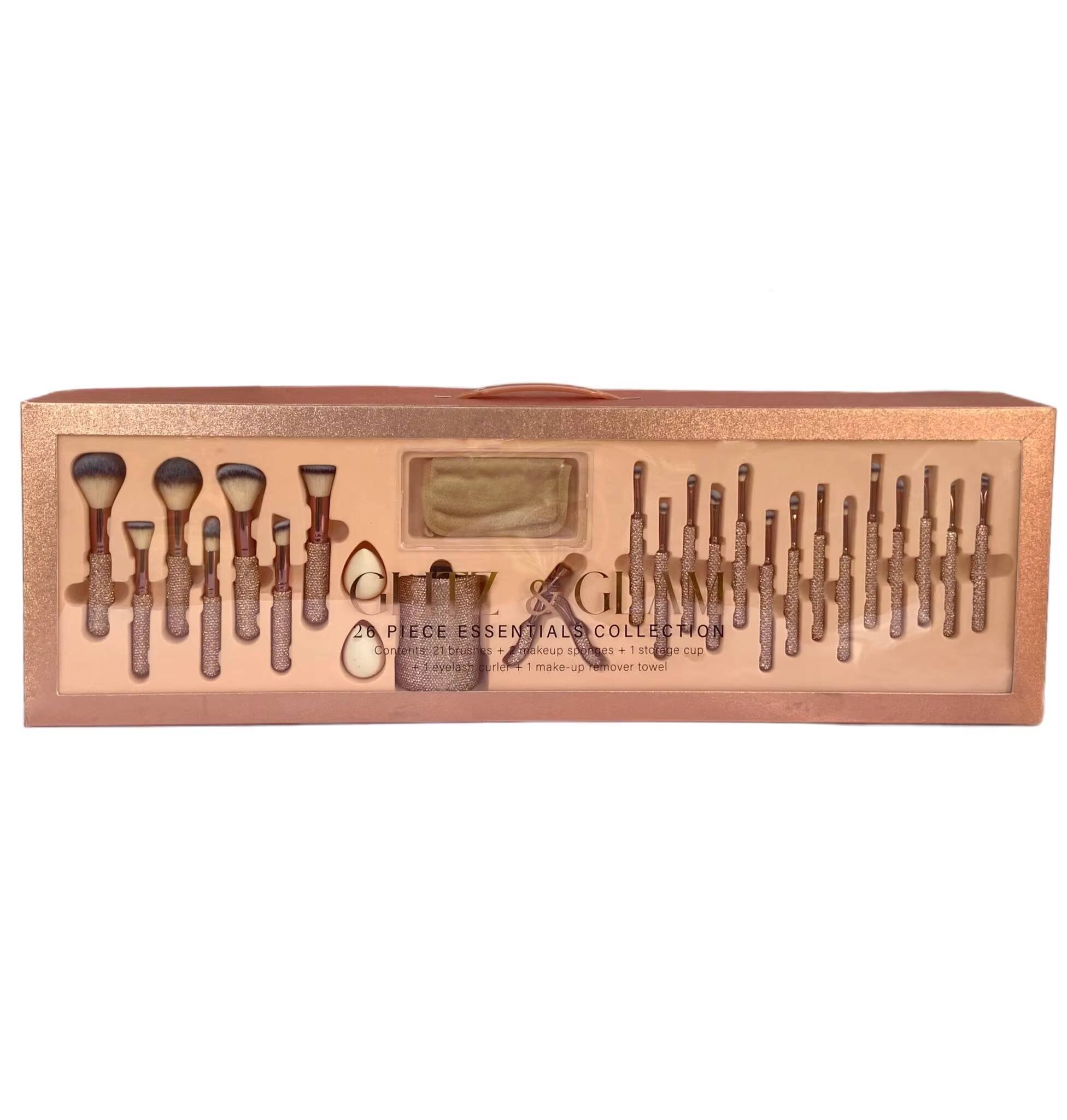 YM Factory Glitz Bling Makeup Brushes Set Wholesale Custom Rhinestone Professional Beauty Makeup Brush Kit Private Label