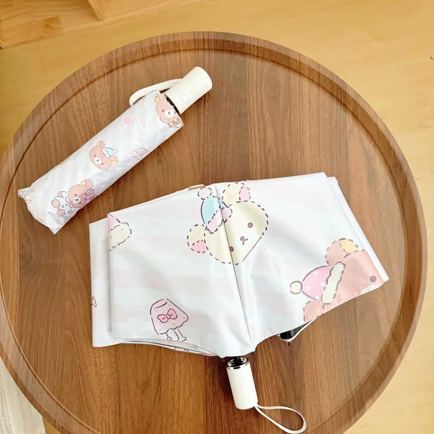 Cartoon Automatic Umbrella Sunshade And Rainproof Black Glue Umbrella Foldable Convenient Sun Umbrella for All Weather C251117