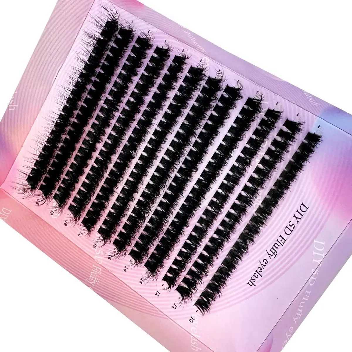 DIY5D Fluffy Lash Clusters 100D Thick Eyelash Clusters CC Curl Wispy Individual Lashes 10-20mm Cluster EyelashExtensions 240pcsT251117