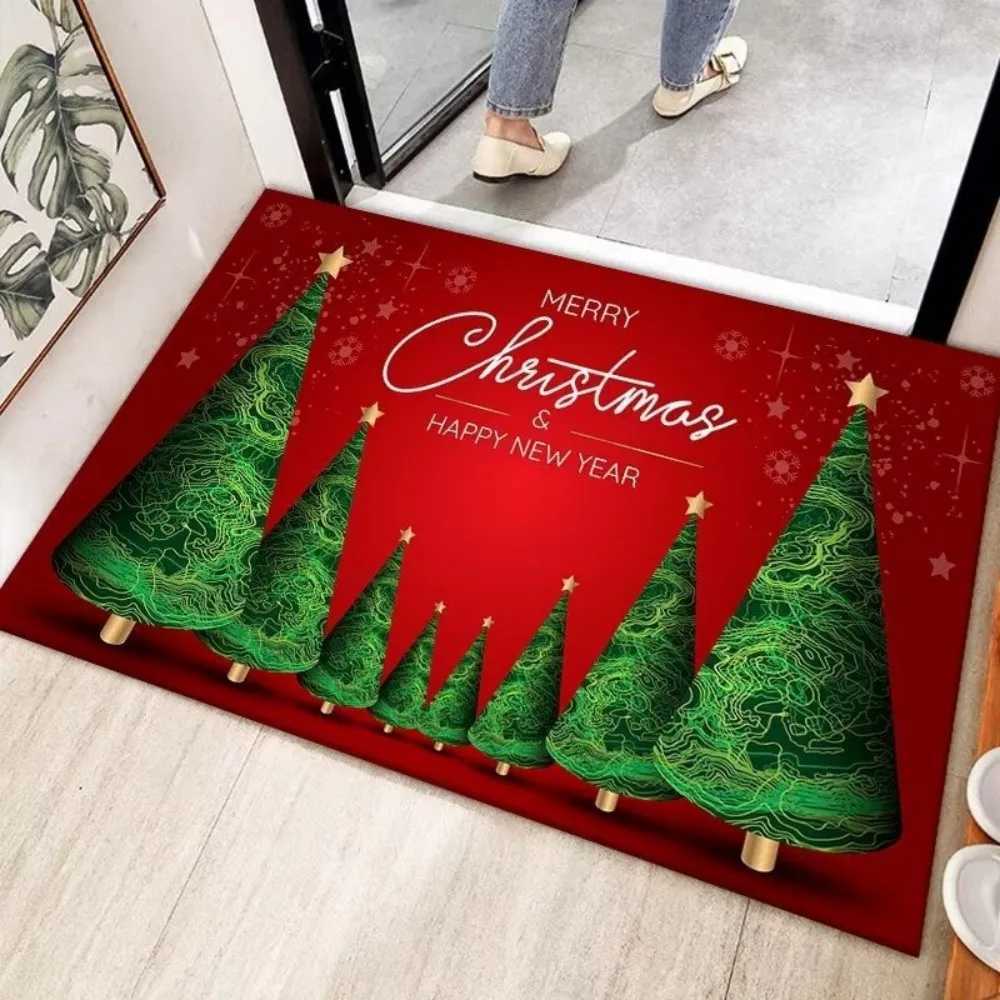 VIKAMA Christmas And New Year Theme Carpet Christmas Tree Non Slip Carpet Entrance Living Room Holiday Decoration Home Floor MatM251117